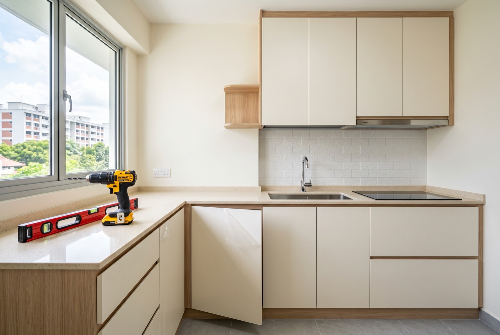 Singapore HDB interior with fitted cabinetry installed by RK E&C