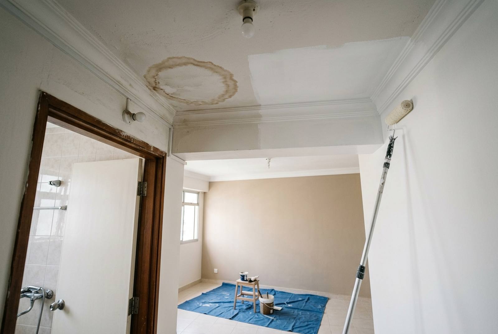 Ceiling painting & water stains: seal, then paint