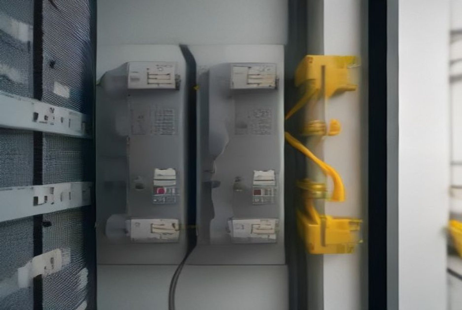 New electrical cables and a replacement distribution board being installed during an HDB flat rewiring in Singapore